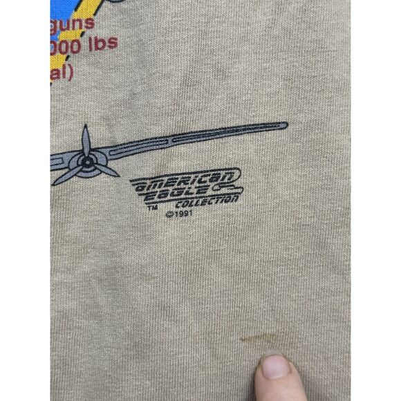 Vintage 90s B-24 Liberator Military Aircraft double sided shirt size large - Picture 6 of 12